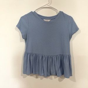 Light Blue Peplum Top
